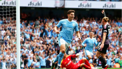 Con gol de Julián Álvarez, el Manchester City goleó al Fulham