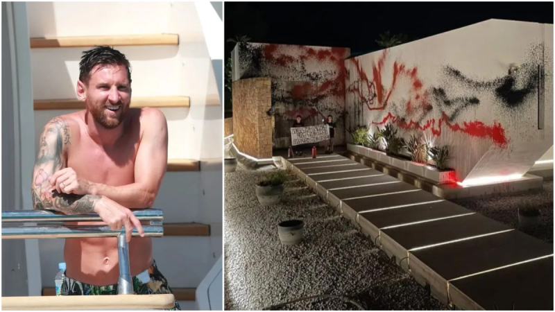 Vandalizaron la mansión de Messi en Ibiza: el duro mensaje que dejaron