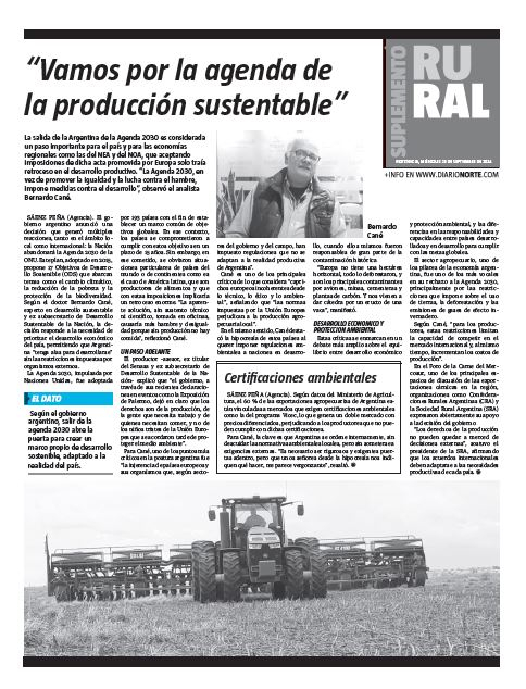 "Vamos por la agenda de la producción sustentable"