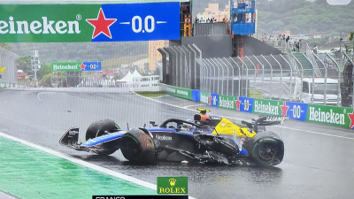 Franco Colapinto chocó y quedó afuera del GP de Brasil