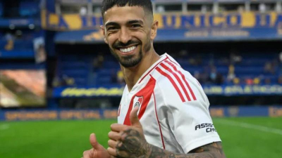 River: Galoppo debió abandonar el entrenamiento y se recuperó Lanzini