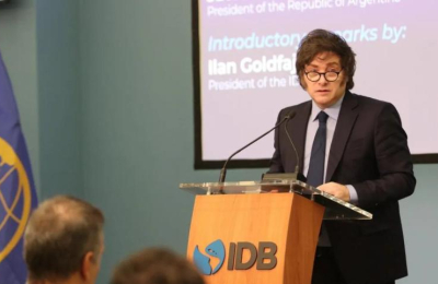 El ataque de furia de Milei por un blooper durante su discurso en el BID