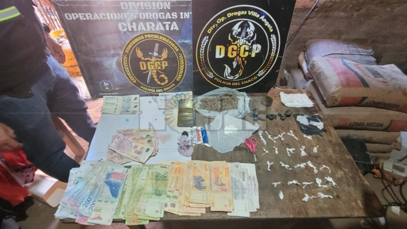 Cóctel completo: cocaína, marihuana, clonazepan y armas en Charata