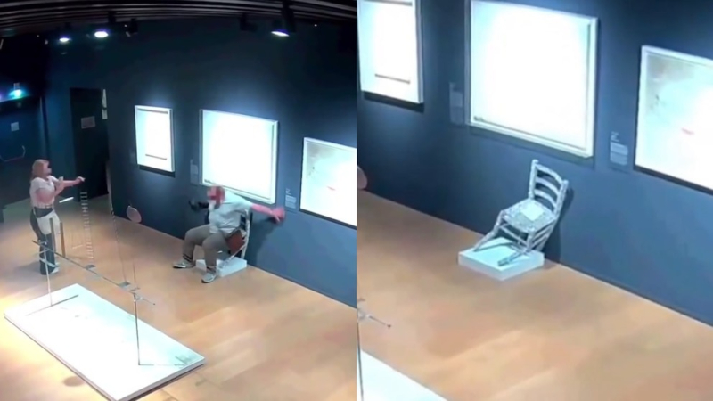 Un museo de Italia demandó a un turista que se sentó en la silla "Van Gogh" y la rompió