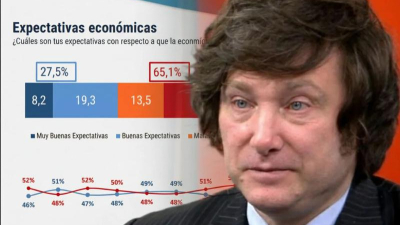 Una encuesta reveló que la imagen positiva de Milei cayó a 39 %