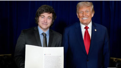Trump le ofreció su apoyo incondicional a Javier Milei en una reunión de 20 minutos