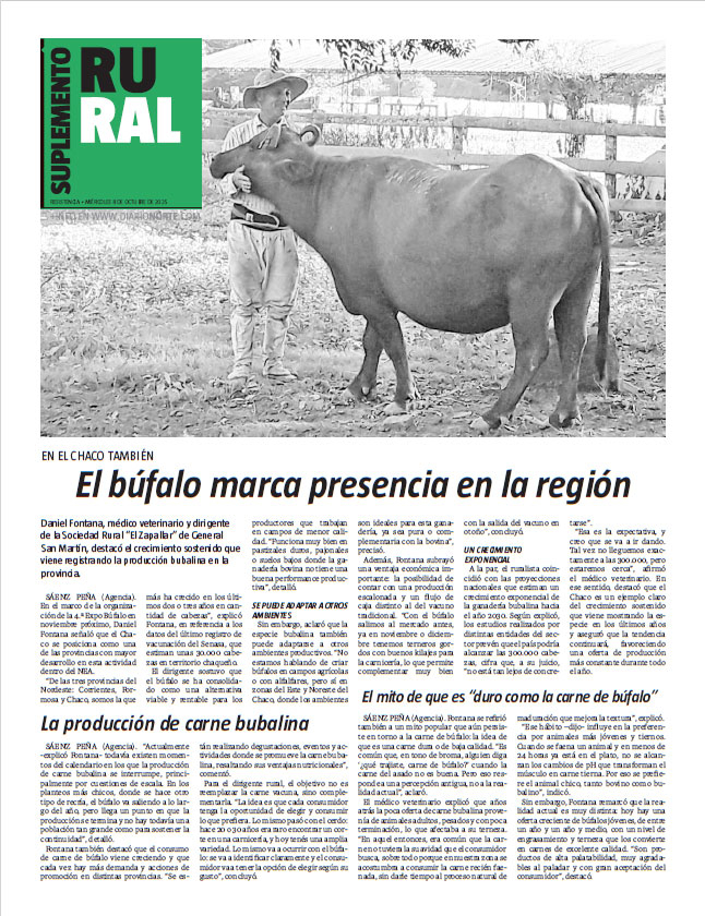 El búfalo marca presencia en la región
