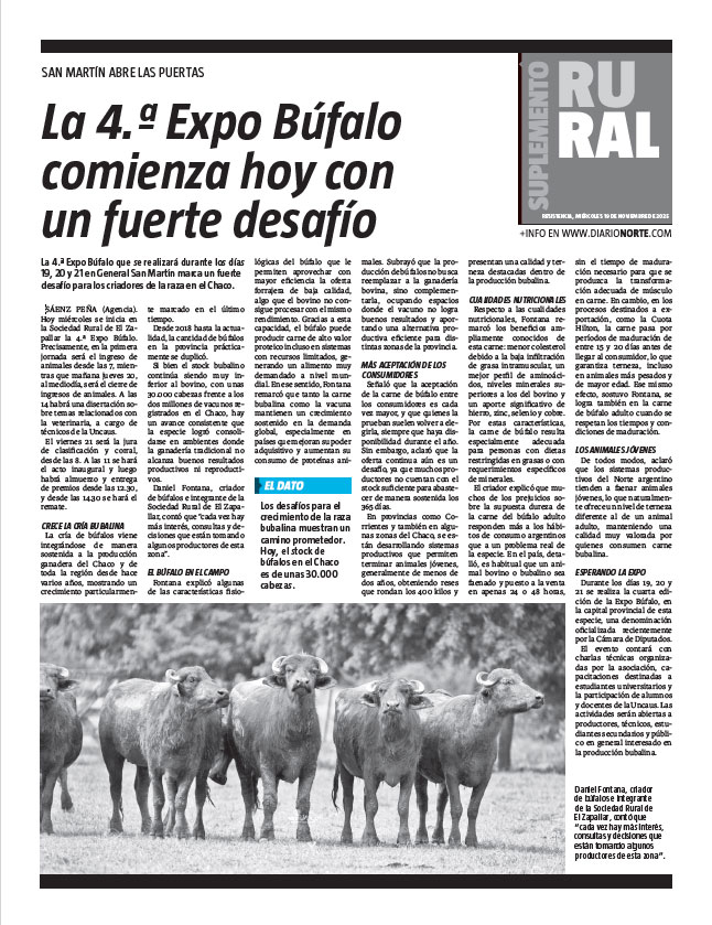 La 4.ª Expo Búfalo comienza hoy con un fuerte desafío