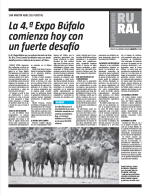La 4.ª Expo Búfalo comienza hoy con un fuerte desafío