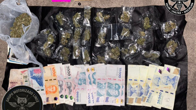 Controles de la División LINCE: dos detenidos, un arma secuestrada y marihuana incautada