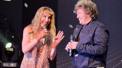 Milei con Fátima Florez: cantaron "Rock del gato" y el mandatario llenó de elogios a su expareja