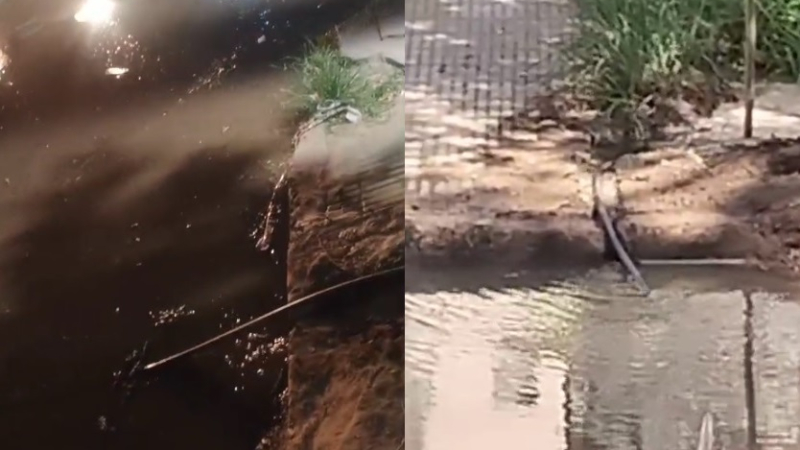 Vecina lamenta el derroche de agua potable en la calle por una pérdida