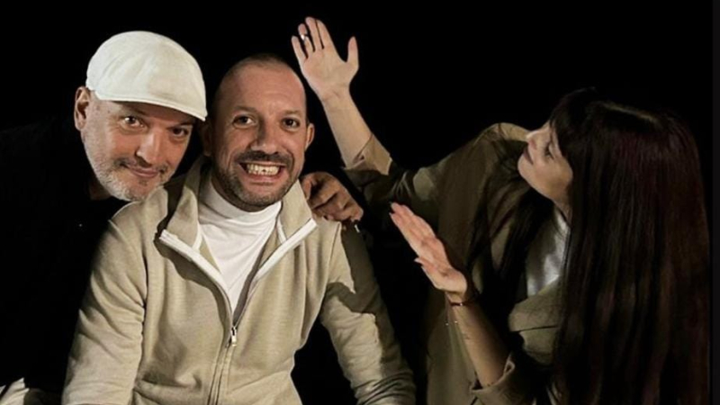 Coqui Ortiz, Juan Mora y Paloma Ortiz juntos en el Guido Miranda