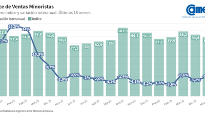 Las ventas minoristas volvieron a caer en mayo y acumulan una baja del 3,1%