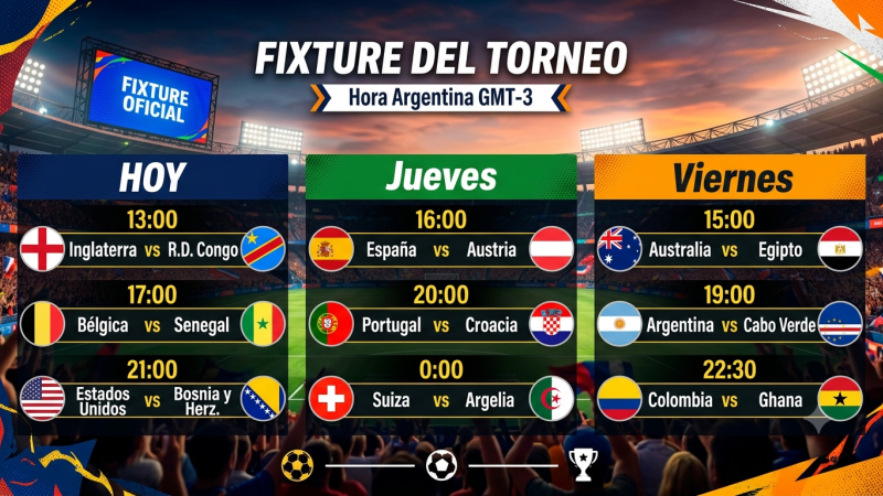 Mundial 2026: los cruces desde hoy hasta el viernes