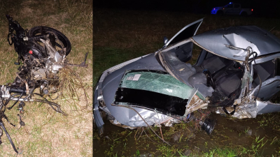 Un motociclista murió al chocar con un auto