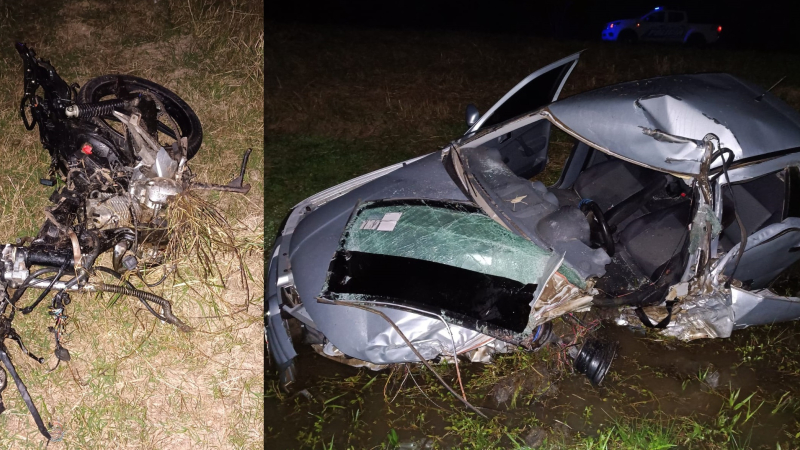 Un motociclista murió al chocar con un auto