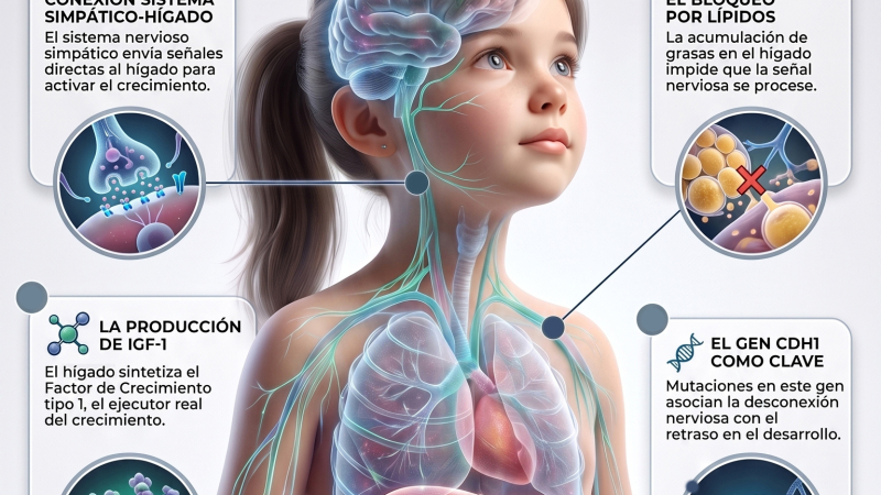 Cuando el cerebro y el hígado deciden el crecimiento infantil