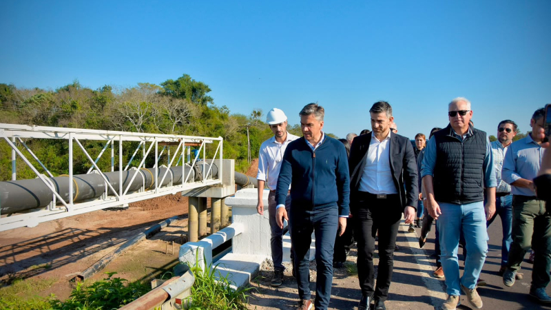 Zdero y Nación supervisaron trabajos del segundo acueducto del interior