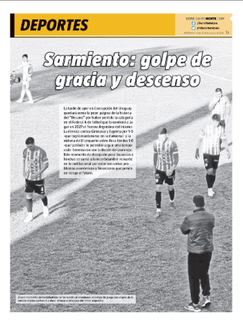 Sarmiento: golpe de gracia y descenso