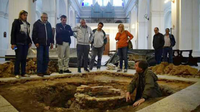Descubren un aljibe de más de 150 años en la catedral de Goya