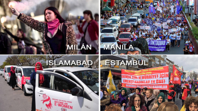 Grandes marchas y huelgas de mujeres que reclamaron sus derechos