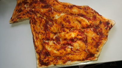Una pizza con forma del Chaco en un campeonato nacional