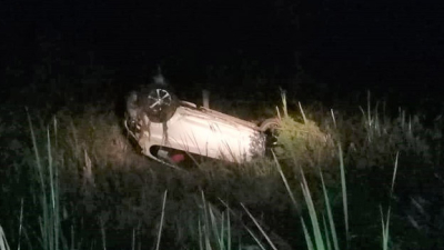 Despiste y vuelco en la ruta 11