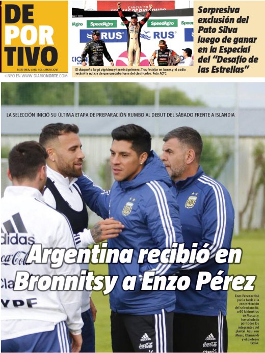 Argentina recibió en Bronnitsy a Enzo Pérez