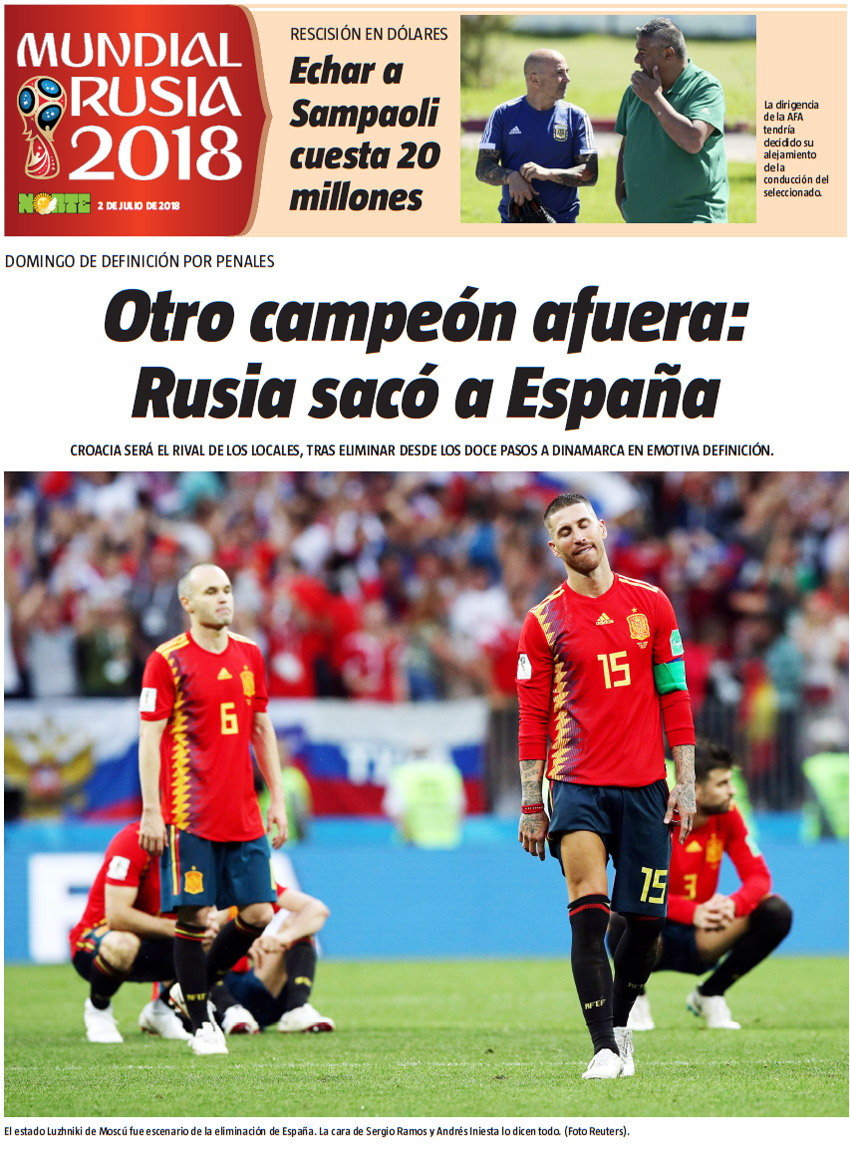 Otro campeón afuera: Rusia sacó a España