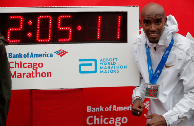 Mo Farah en maratón de Chicago con récord europeo