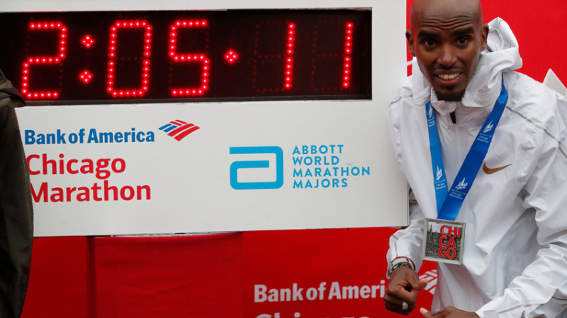 Mo Farah en maratón de Chicago con récord europeo
