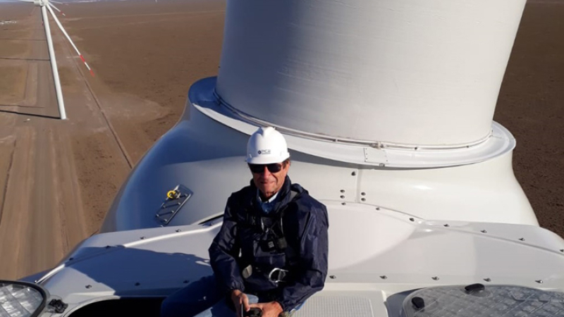 Un ingeniero de Sáenz Peña en el Parque Eólico del Bicentenario