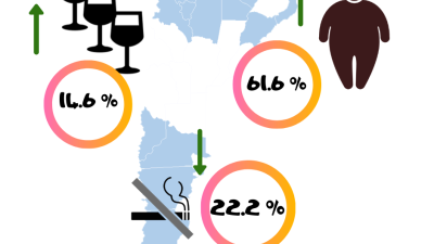 Más sobrepeso y obesidad, menos tabaco, mucho alcohol