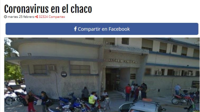 Un falso caso de coronavirus en el Chaco conmocionó las redes sociales