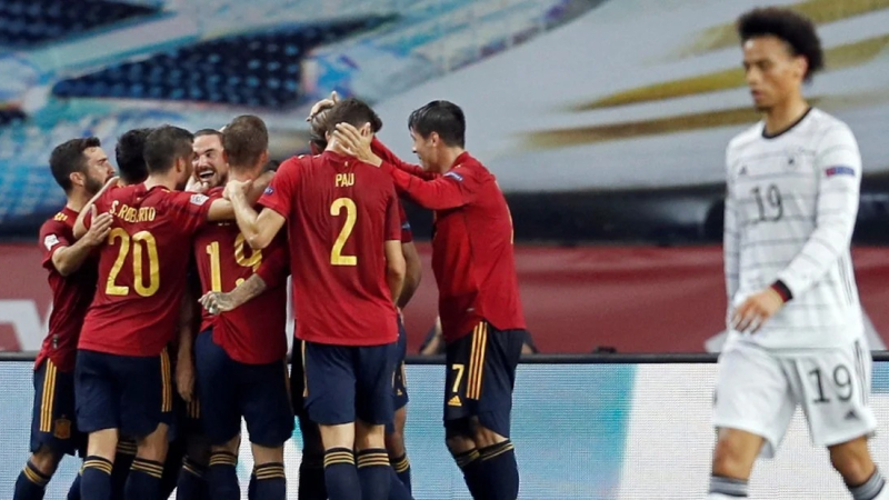 España le dio una paliza a Alemania en la Nations League