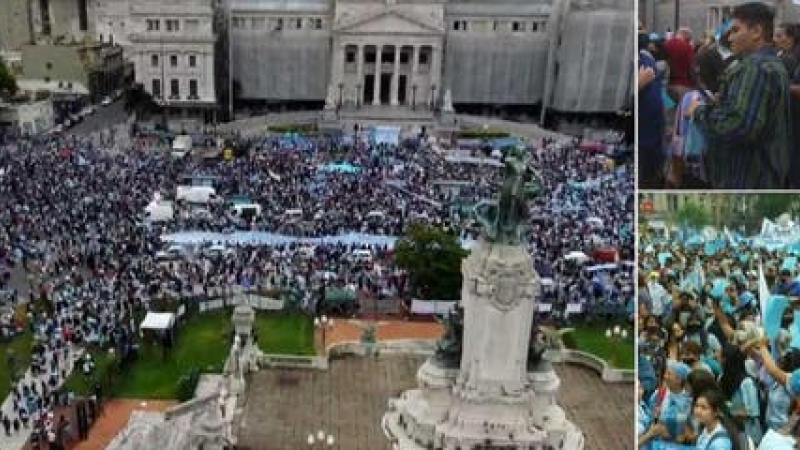 Masiva marcha "provida" en el Congreso