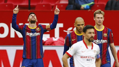 Gran actuación de Messi en la victoria del Barcelona ante el Sevilla