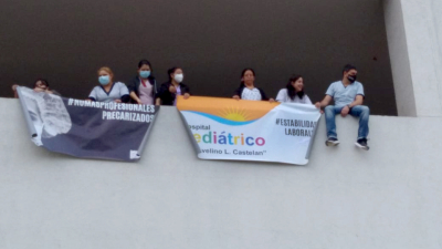 Contundente medida de fuerza de trabajadores “Expertos” del Pediátrico: exigen pase a planta
