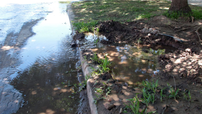 Vecinos reclaman por histórica pérdida de agua en el macrocentro