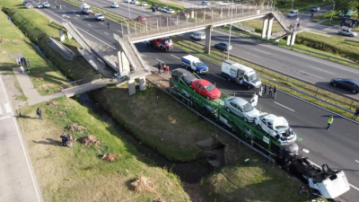 Siniestros viales: triple choque sobre la Panamericana dejó 2 muertos