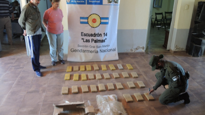 Gendarmería decomisó casi 25 kilos de droga
