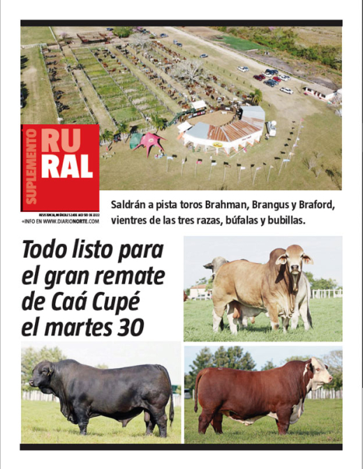 Todo listo para el gran remate de Caá Cupé el martes 30