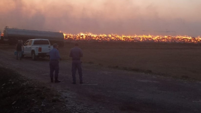 Pérdidas millonarias en el incendio de desmotadora en Hermoso Campo
