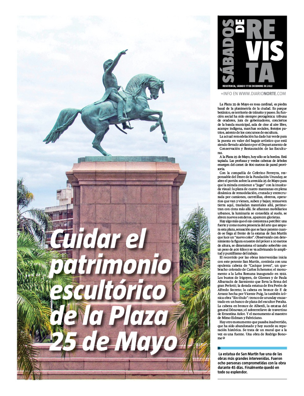Cuidar el patrimonio escultorico de la Plaza 25 de Mayo