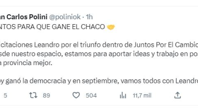 Polini reconoció el triunfo de Zdero en la interna para gobernador