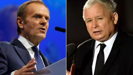 Donald Tusk y Jaroslaw Kaczynski.JPG