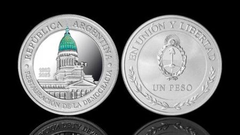 Restauración de la Democracia: emiten una moneda conmemorativa por 40° aniversario