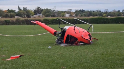 Se estrelló un helicóptero y hay dos personas heridas