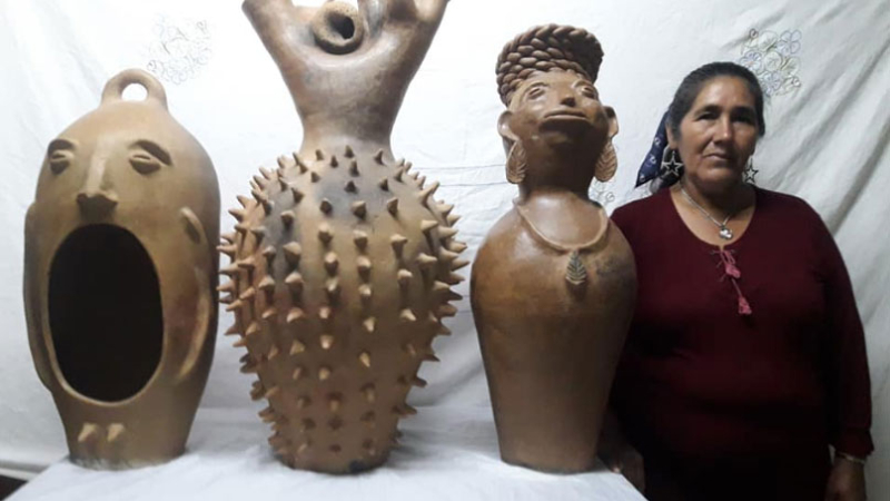 La artesana moqoit Elida Salteño llevó su arte a Buenos Aires